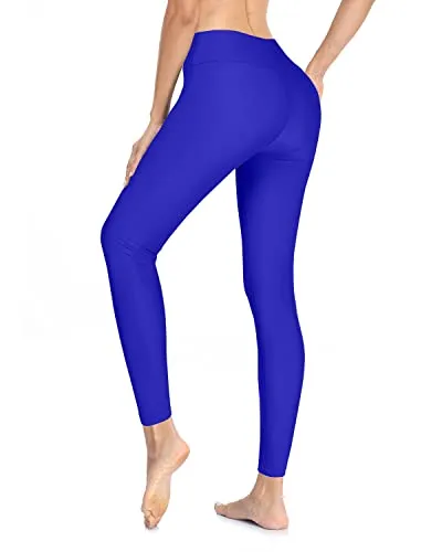 Swim Pants For Women Swimming Leggings High Waisted Upf 50  Rash Guard Pants-Royal Blue