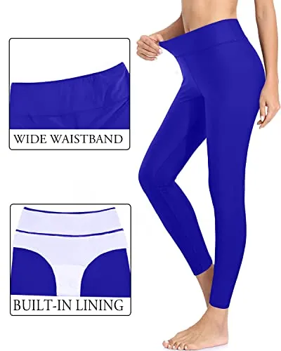 Swim Pants For Women Swimming Leggings High Waisted Upf 50  Rash Guard Pants-Royal Blue