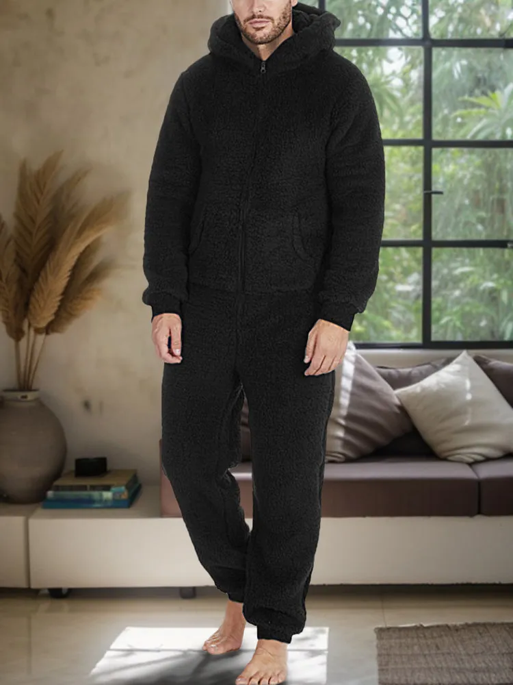 Ultra-Soft Thermal Fleece Hooded Jumpsuit