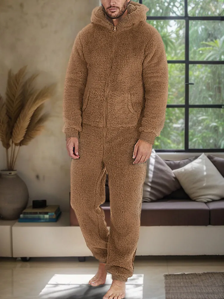 Ultra-Soft Thermal Fleece Hooded Jumpsuit
