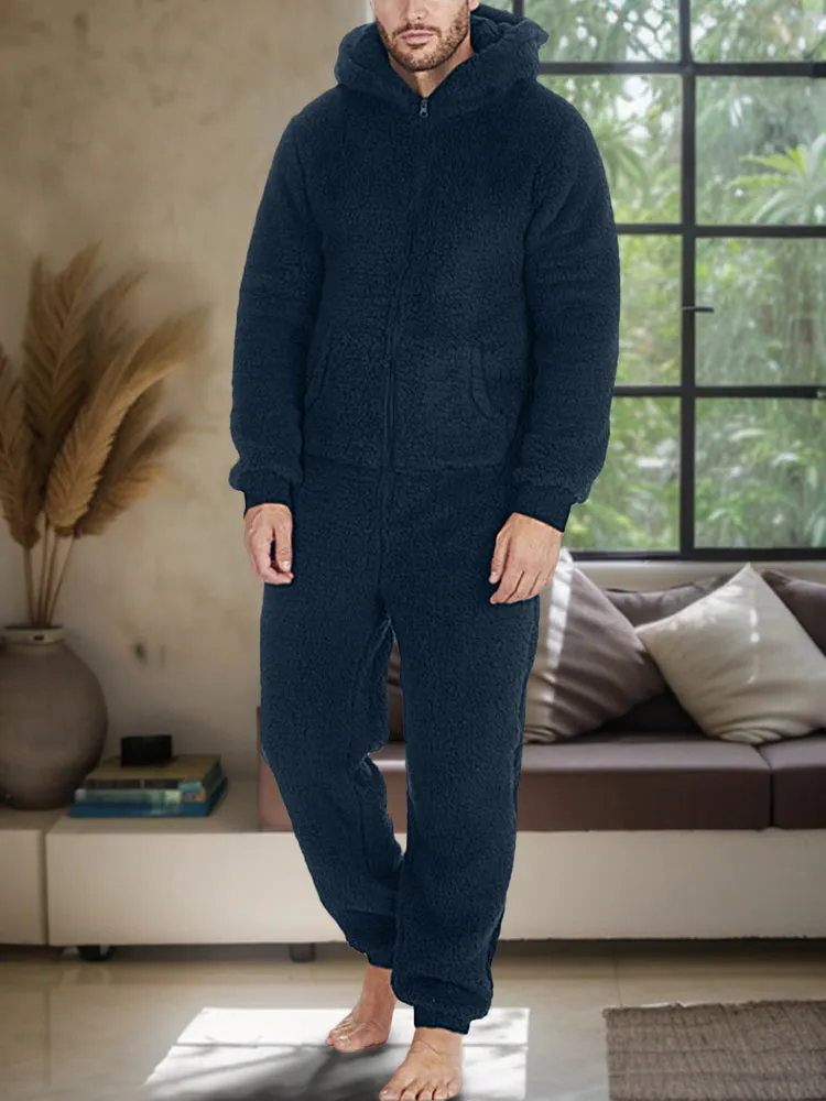 Ultra-Soft Thermal Fleece Hooded Jumpsuit