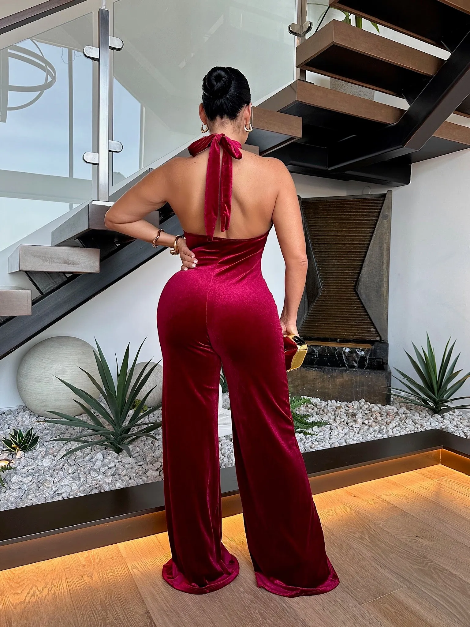 Velvet Nights Jumpsuit Red