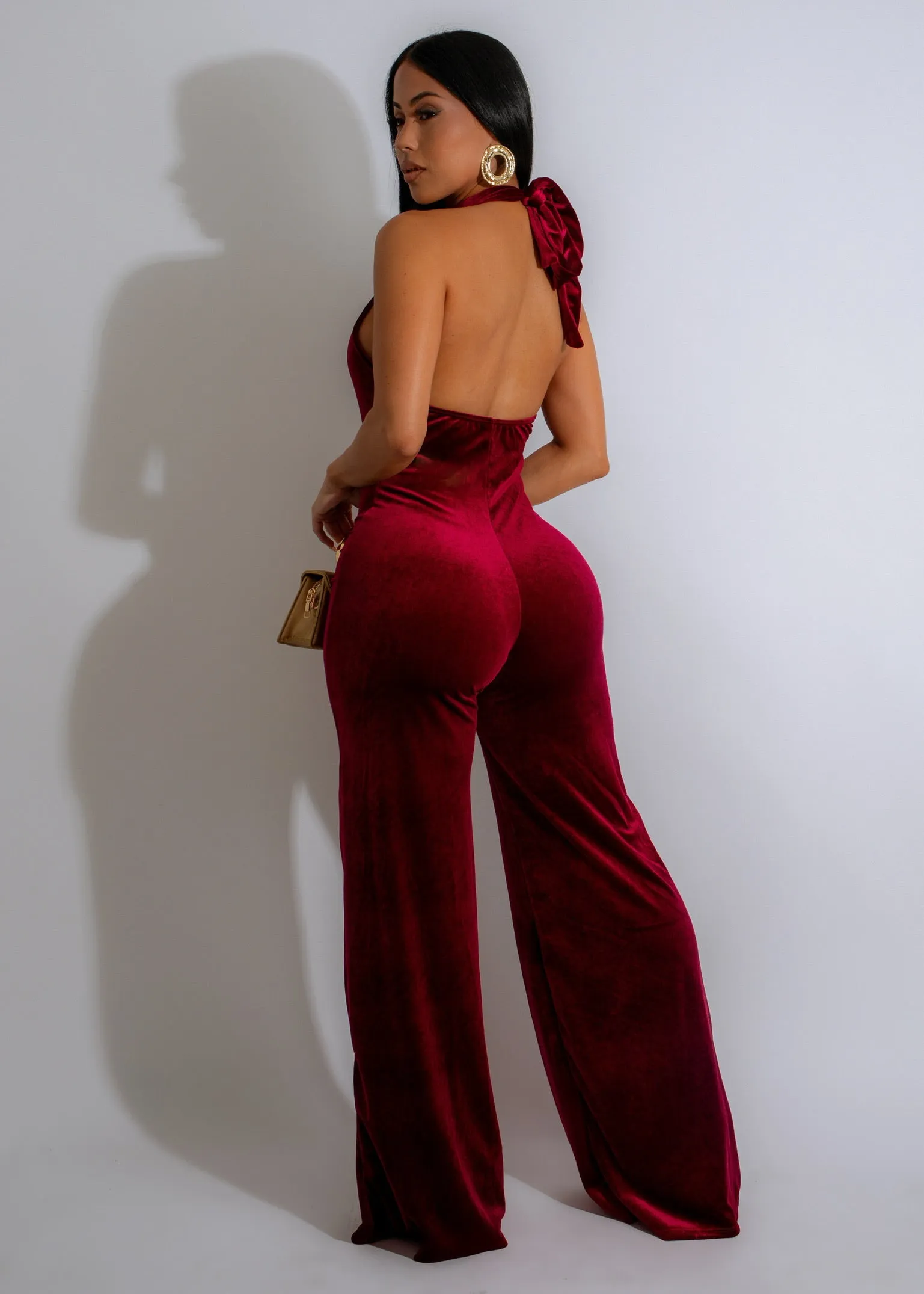Velvet Nights Jumpsuit Red