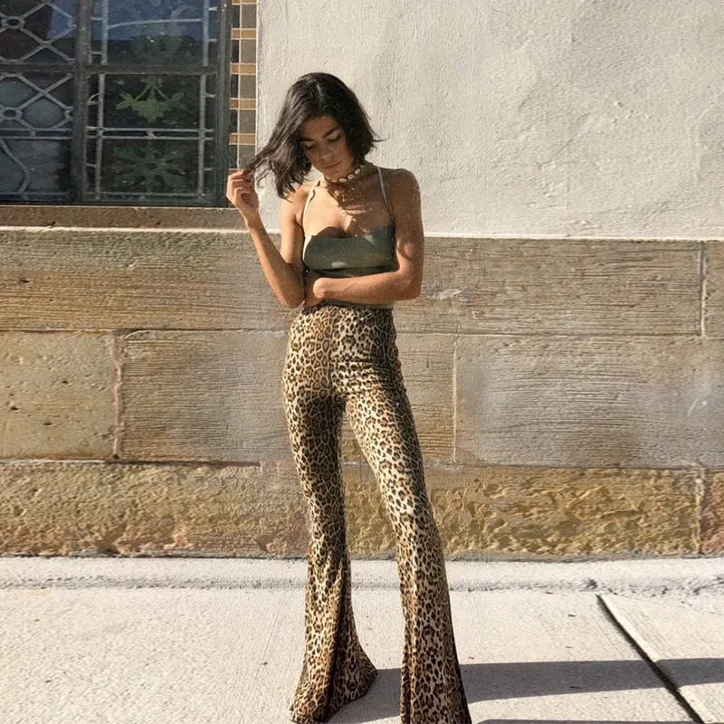 VenusFox fashion sexy bodycon high waist leopard print pants