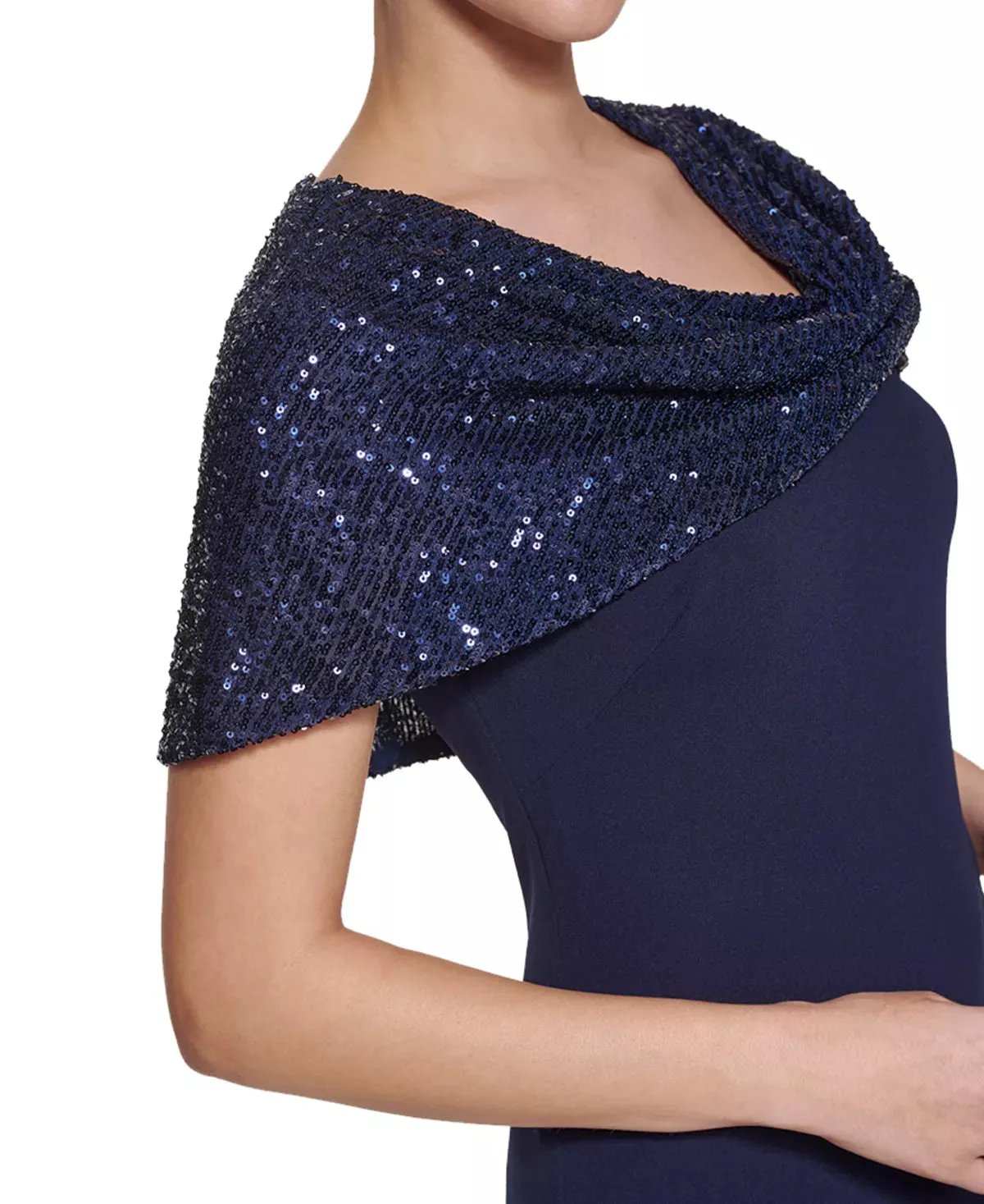 Vince Camuto Sequin-Cape Dress