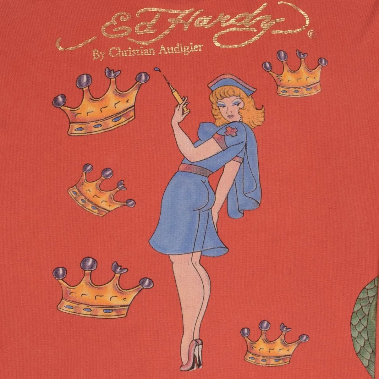 VINTAGE ED HARDY LONG SLEEVE TEE SHIRT 2000S SIZE 3XL