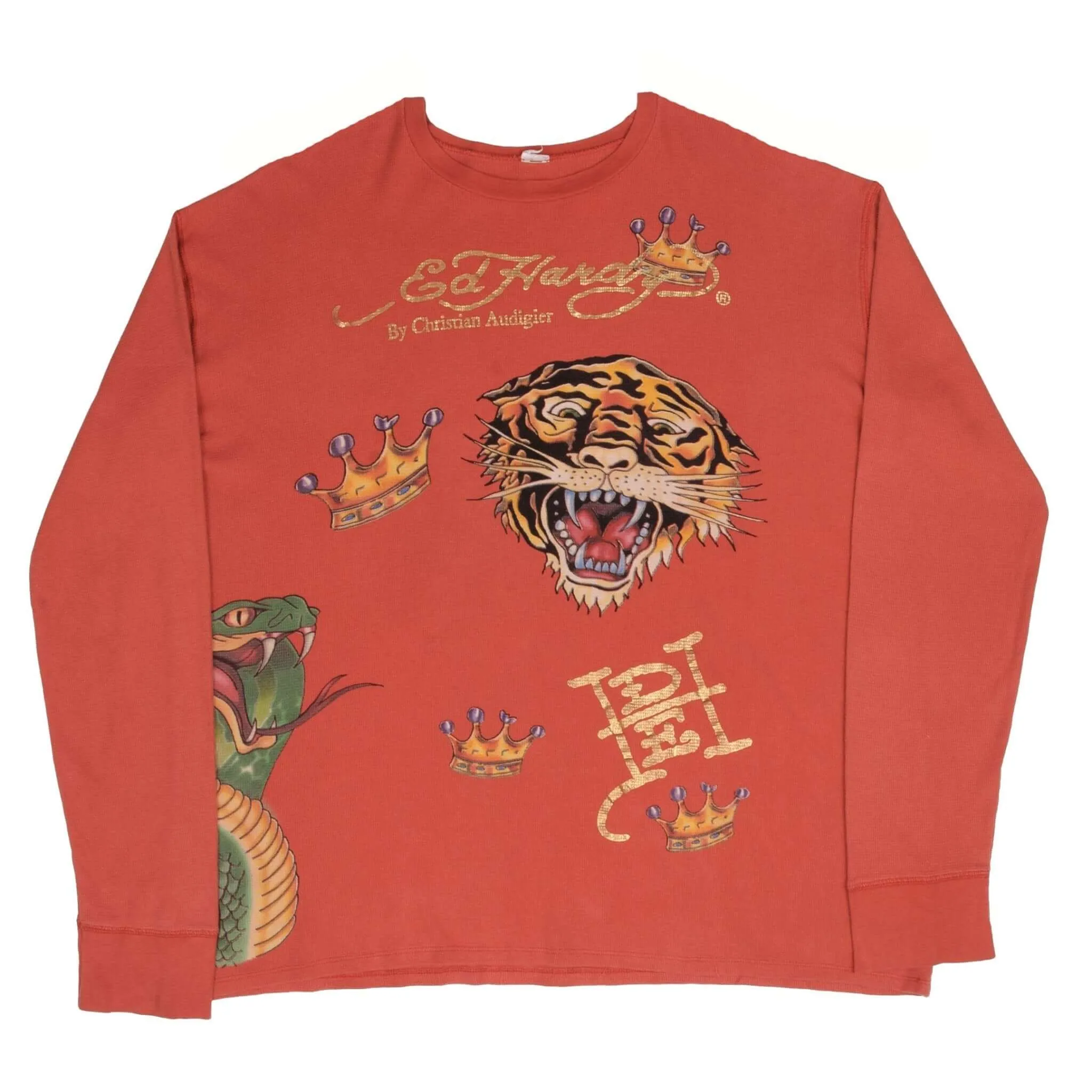 VINTAGE ED HARDY LONG SLEEVE TEE SHIRT 2000S SIZE 3XL