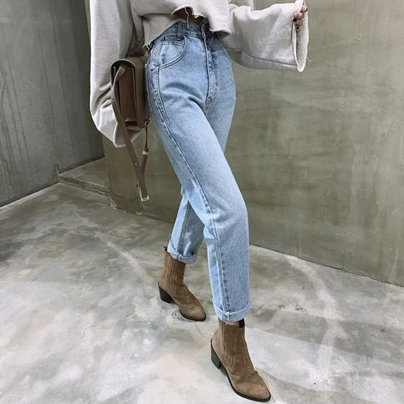 Vintage High Waist Straight Jeans