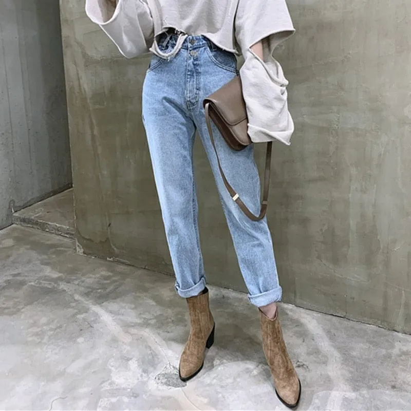 Vintage High Waist Straight Jeans