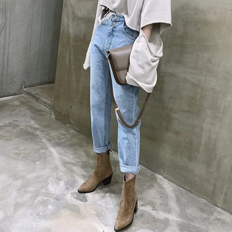 Vintage High Waist Straight Jeans