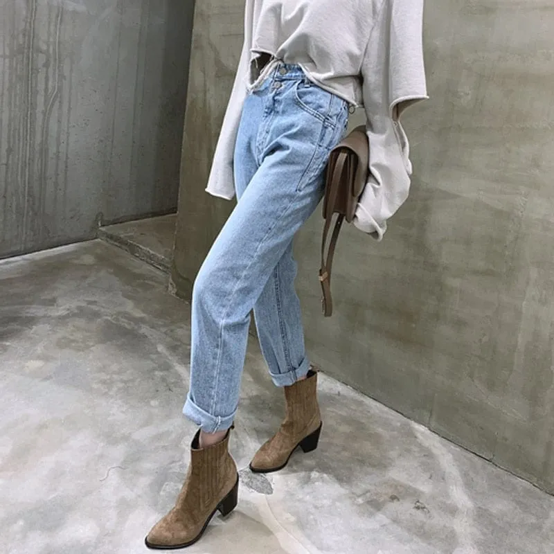 Vintage High Waist Straight Jeans
