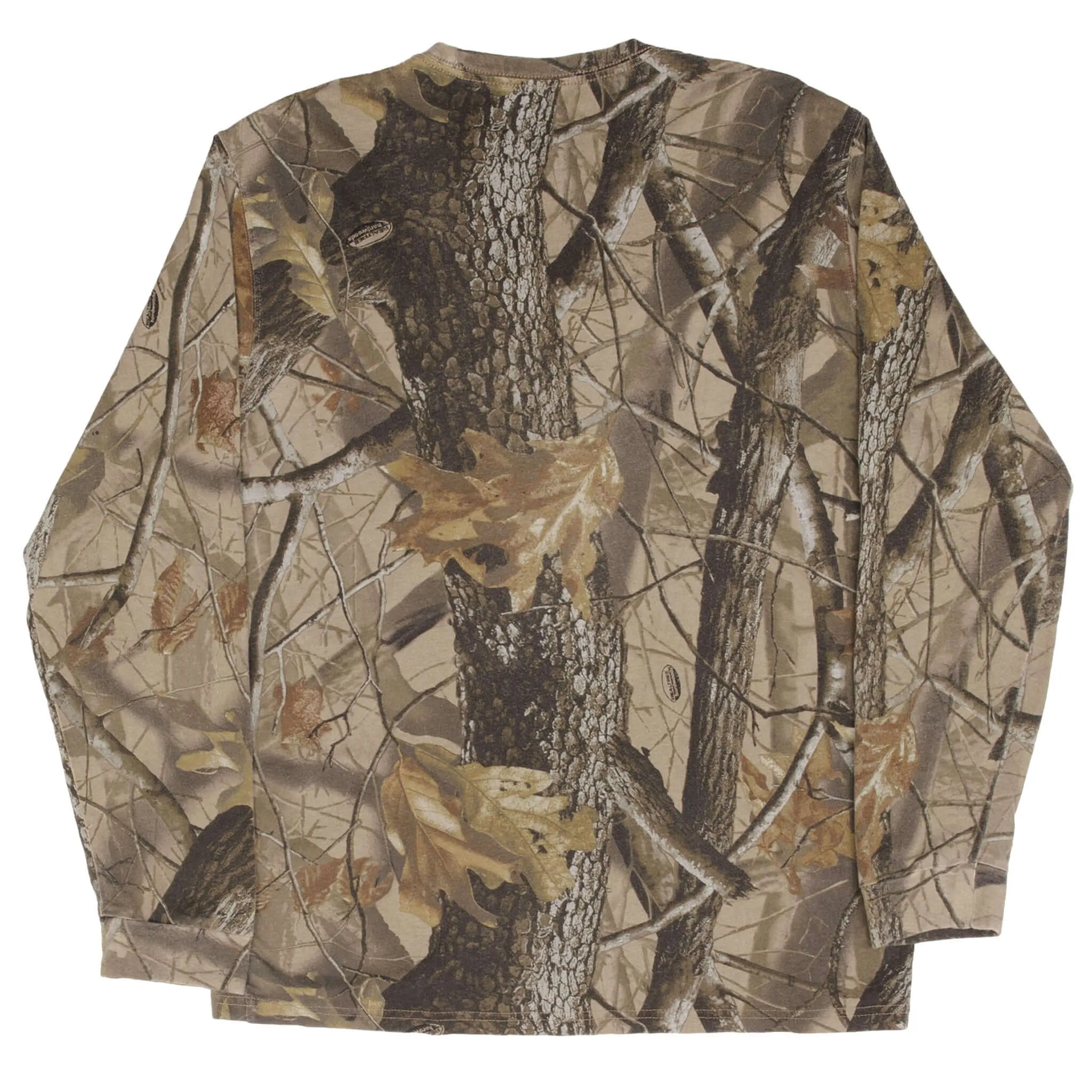 VINTAGE HUNTING REALTREE HARDWOODS CAMO LONG SLEEVE POCKET TEE SHIRT SIZE MEDIUM