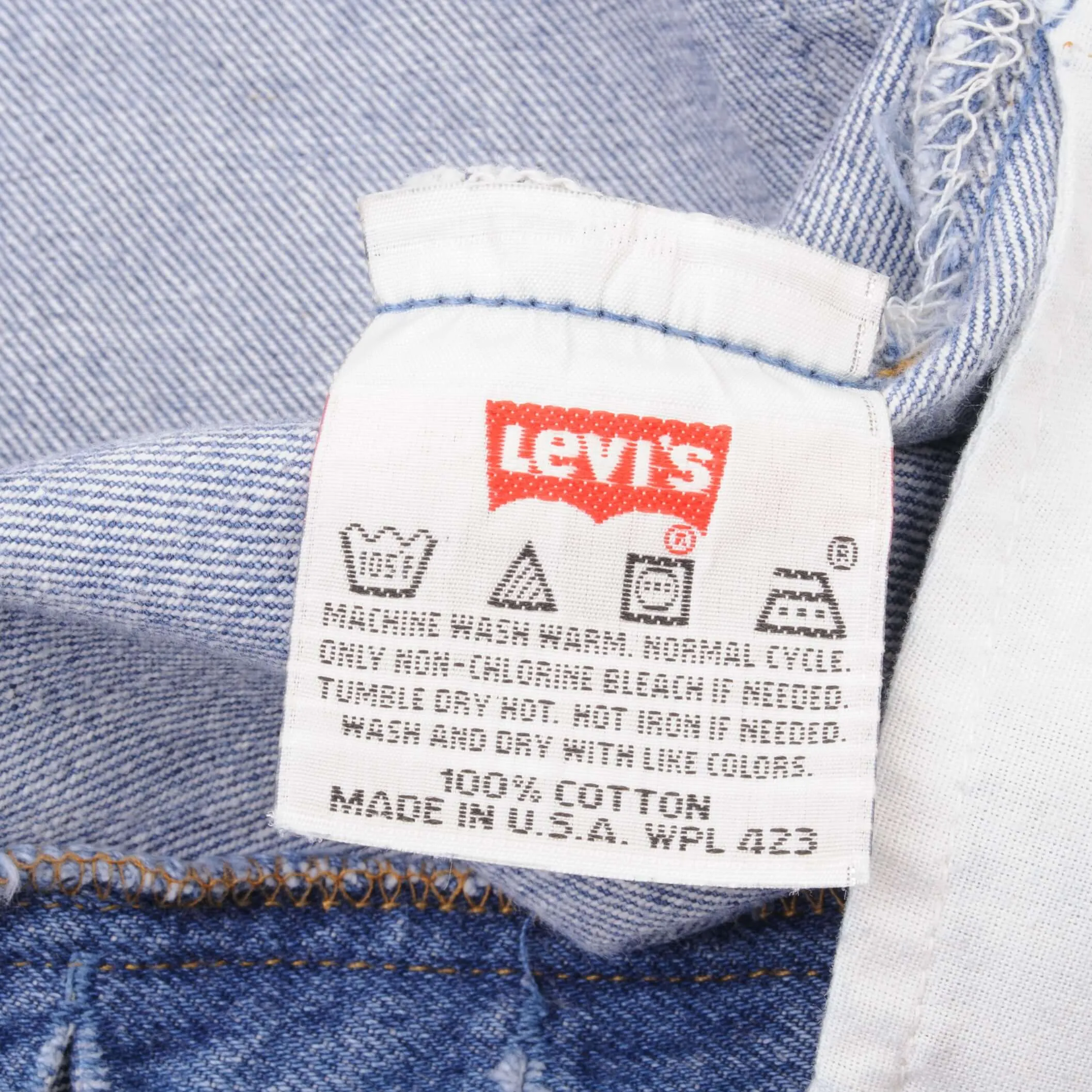 VINTAGE LEVIS 501 JEANS INDIGO 1990S SIZE W35 L38 MADE IN USA