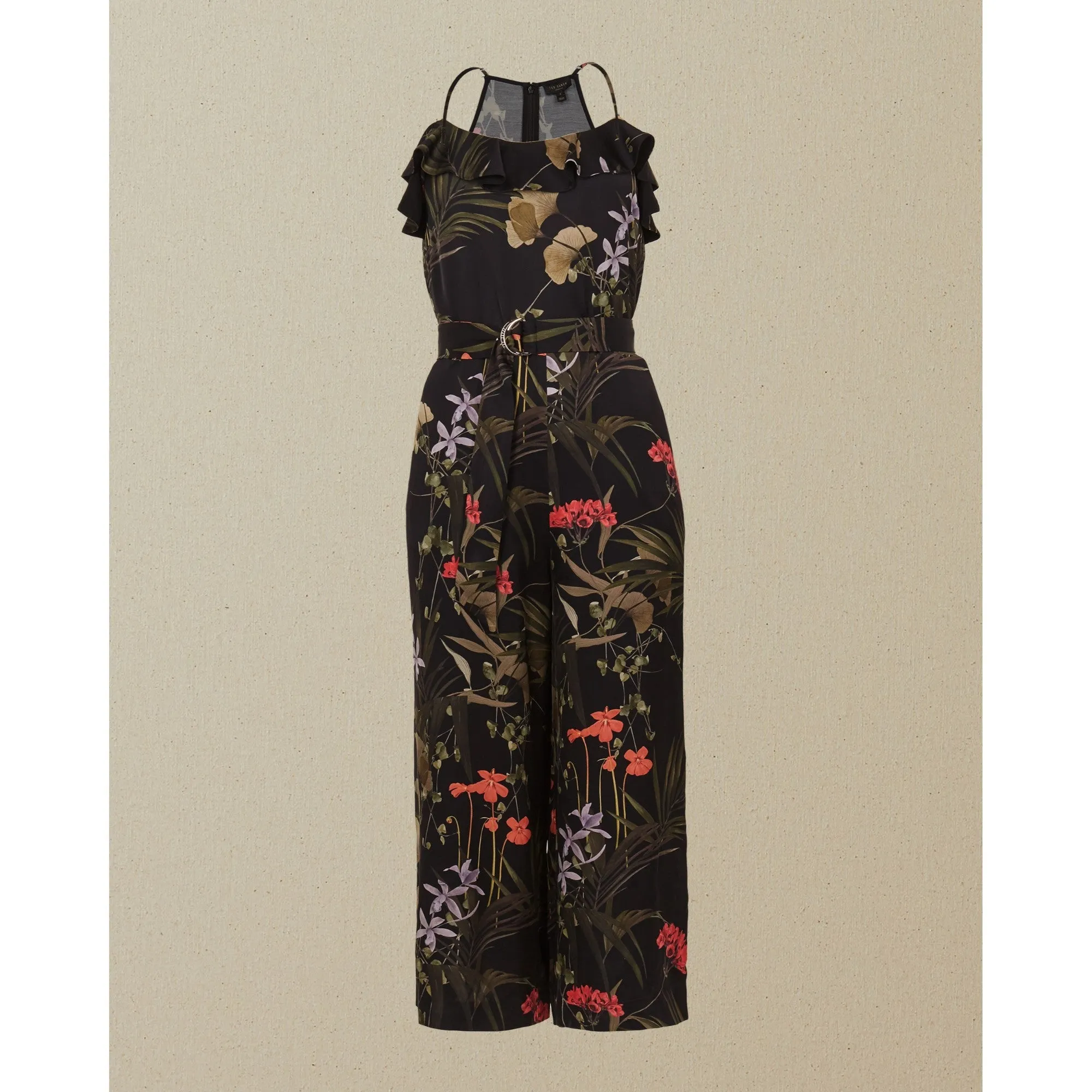 Women Calline-Highland Frill Detail Jumpsuit - Black