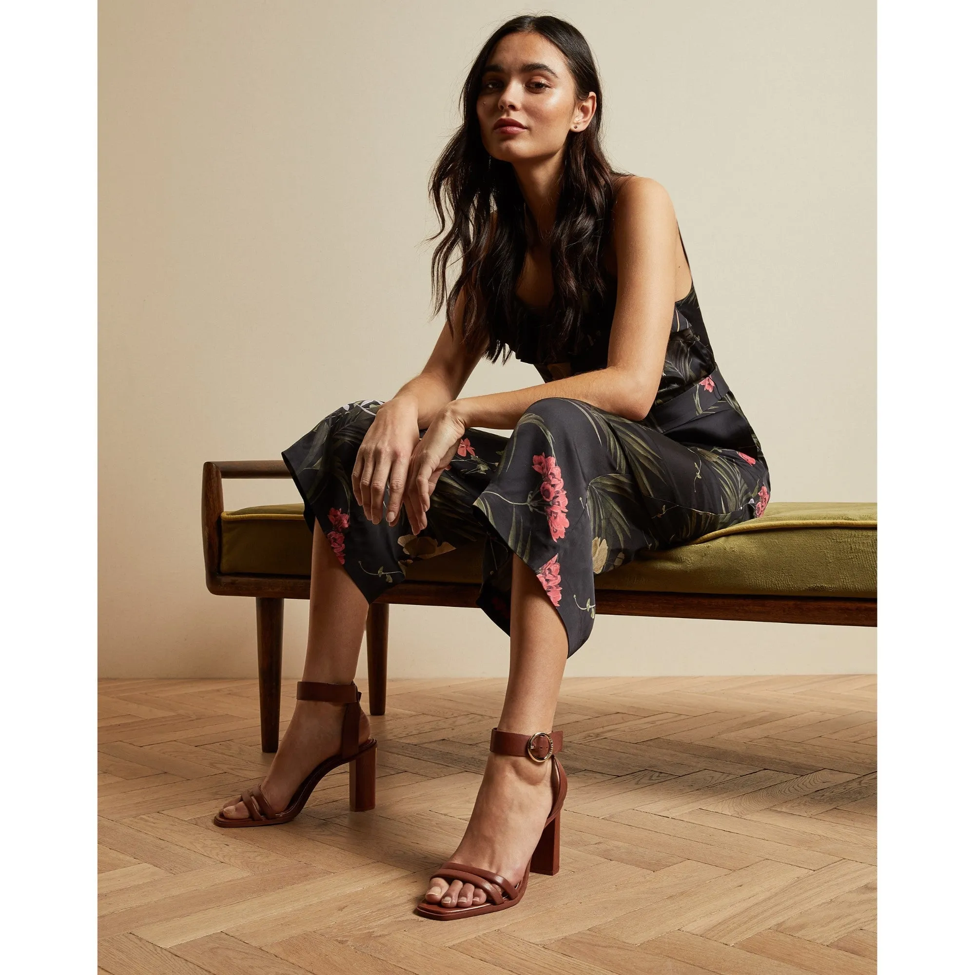 Women Calline-Highland Frill Detail Jumpsuit - Black