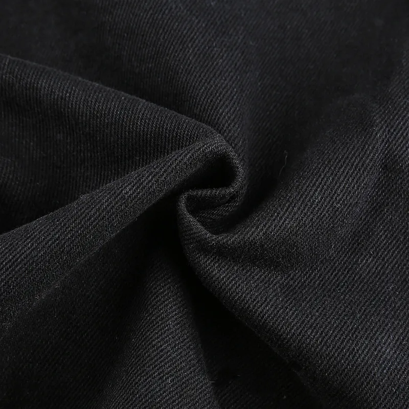 Women's Black Pants / Cotton Streetwear Straight High Waist Ladies Pants