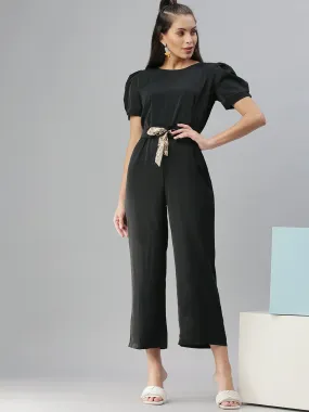 Women's Black Solid Jumpsuit
