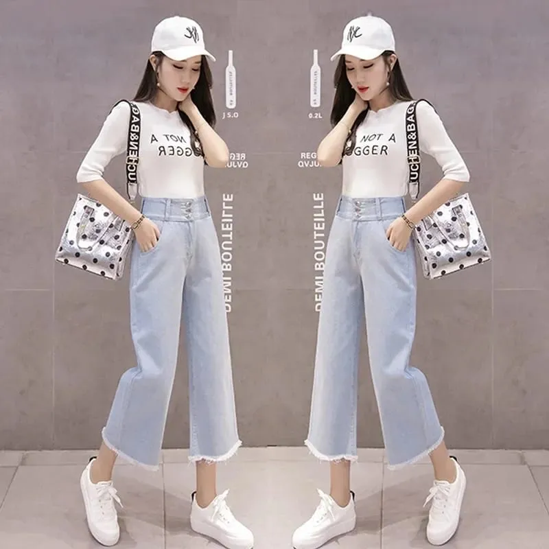 Women's High Waist Skinny Jeans Spring Autumn Fashion Low-cut Bell Bottom L 361897