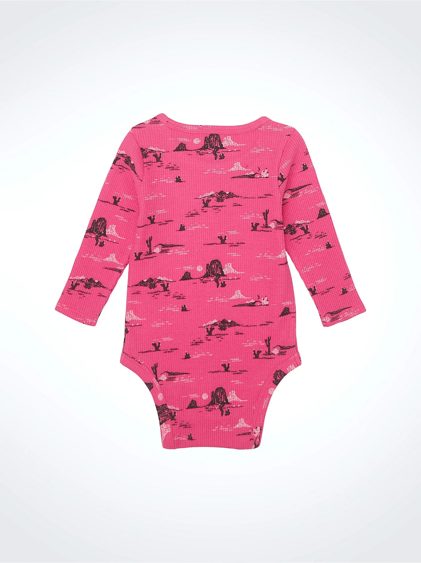 Wrangler Baby Girl's Logo Waffle Textured Bodysuit- Pink
