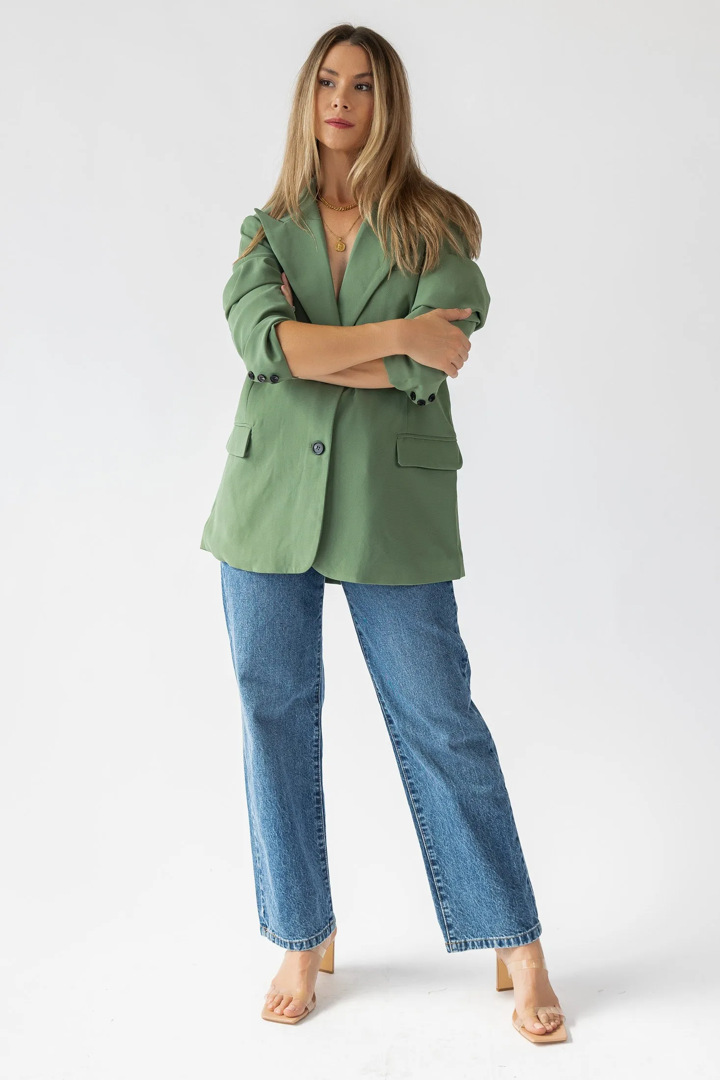 Yara Sage Oversized Blazer - Final Sale
