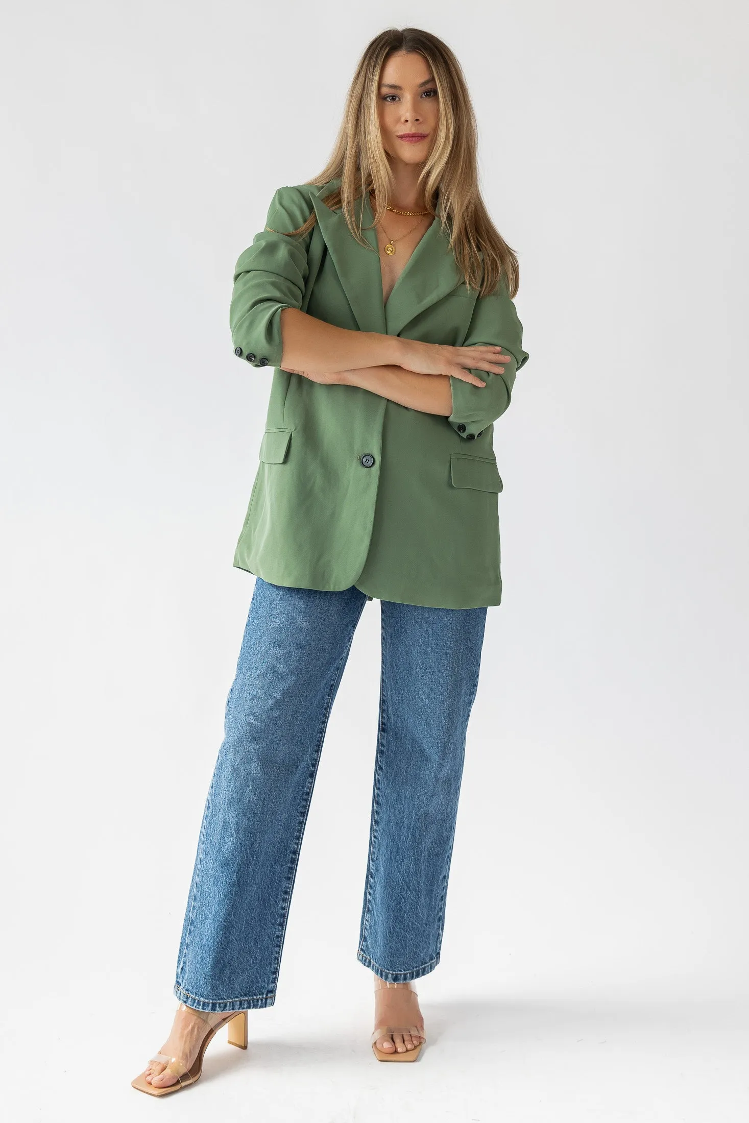 Yara Sage Oversized Blazer - Final Sale