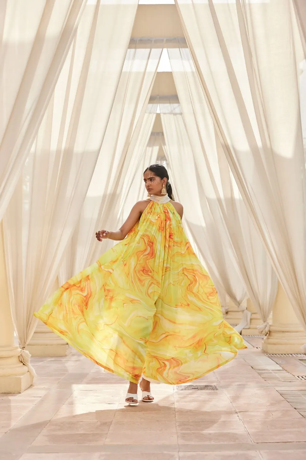 Yellow Flared Jumpsuit