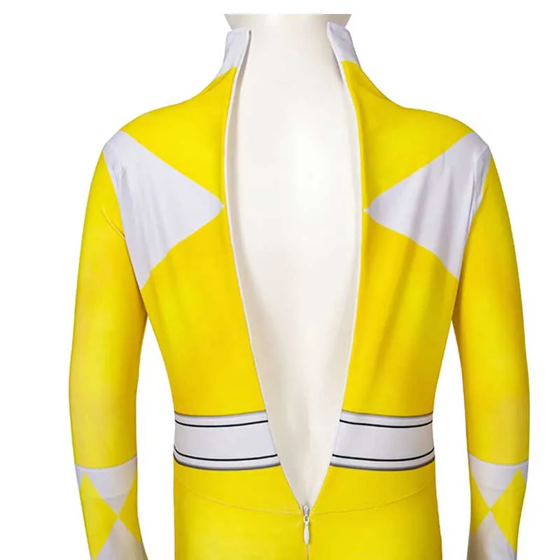 Yellow Power Rangers Jumpsuit Kids Ranger Cosplay Costume Halloween Bodysuit BEcostume