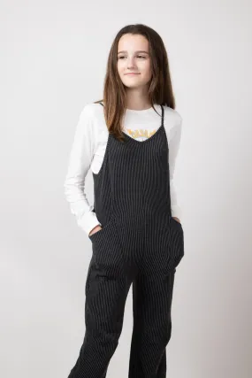 Youth Urban Ribbed Onesie with Pockets for Girls in Charcoal | MDB952G-URB-CHARCOAL
