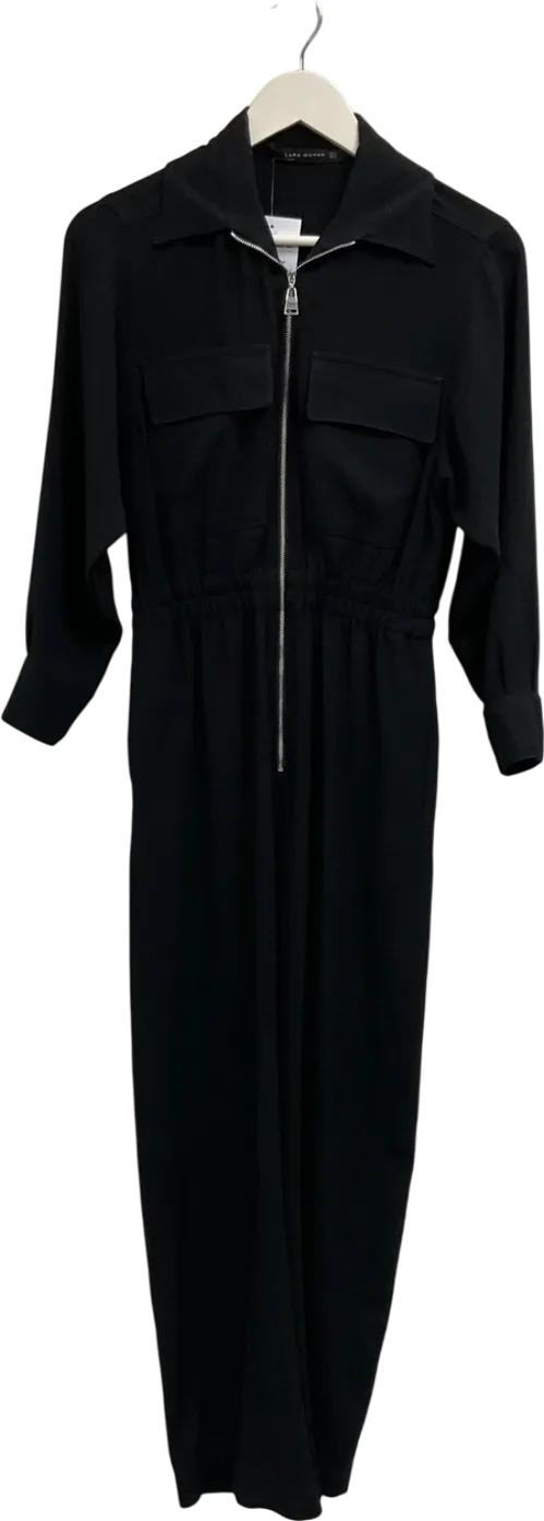 ZARA Black Longsleeve Jumpsuit UK XS