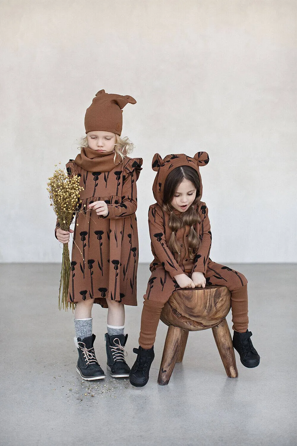 Zezuzulla Overall Eared Jumpsuit Thistle on Cinnamon
