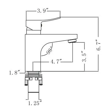 ZY1008-BB Legion Furniture Single Hole Single Handle Bathroom Faucet with Drain Assembly